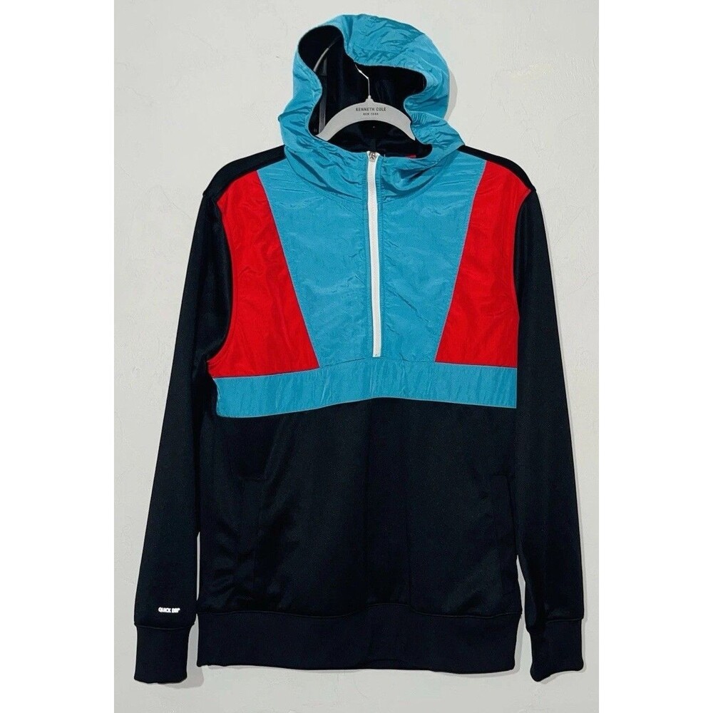 Xersion Athletic Hoodie Retro Colorblock 1/4 Zip Pockets Quick Dry Jacket Mens M